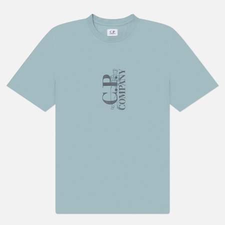 Мужская футболка C.P. Company 30/1 Jersey Printed, цвет голубой, размер S
