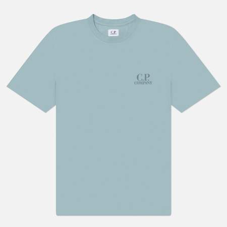 Мужская футболка C.P. Company 30/1 Jersey Logo Comfort, цвет голубой, размер L