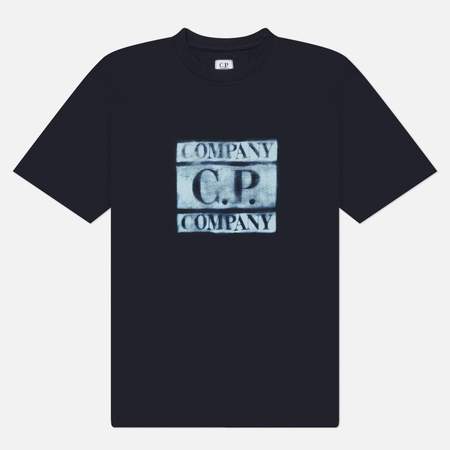 Мужская футболка C.P. Company 30/1 Jersey Logo Regular, цвет синий, размер S