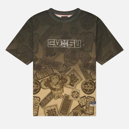 Мужская футболка Evisu Heritage All Over Print Daicock, цвет бежевый, размер L