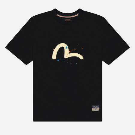 Мужская футболка Evisu Heritage Seagull & Daicock Printed Splash, цвет чёрный, размер M