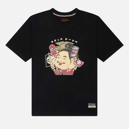 Мужская футболка Evisu Heritage Godhead Printed Regular Fit, цвет чёрный, размер L