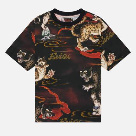 Мужская футболка Evisu Heritage Leopard All Over Print, цвет чёрный, размер L