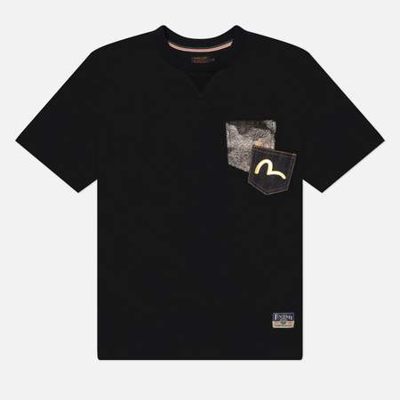 Мужская футболка Evisu Heritage Brocade Patch Pocket, цвет чёрный, размер L