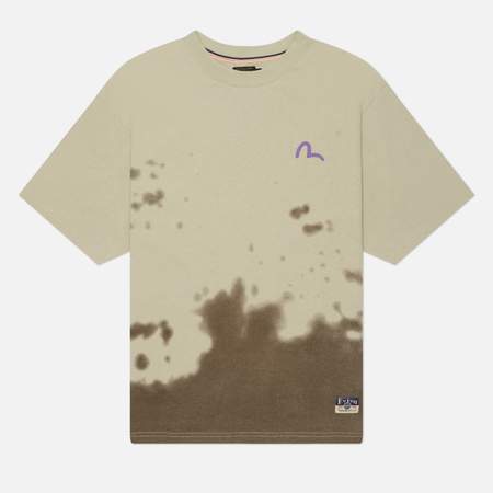 Мужская футболка Evisu Heritage Angel & Graffiti Printed Dip Dye, цвет серый, размер L