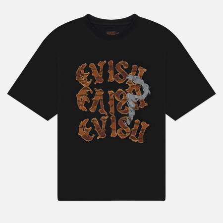 Мужская футболка Evisu Heritage Distressed Camo Evisu, цвет чёрный, размер M