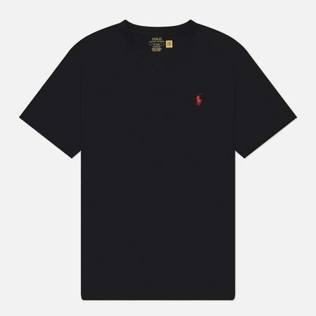 Мужская футболка Polo Ralph Lauren V-Neck Classic Fit, цвет чёрный, размер L