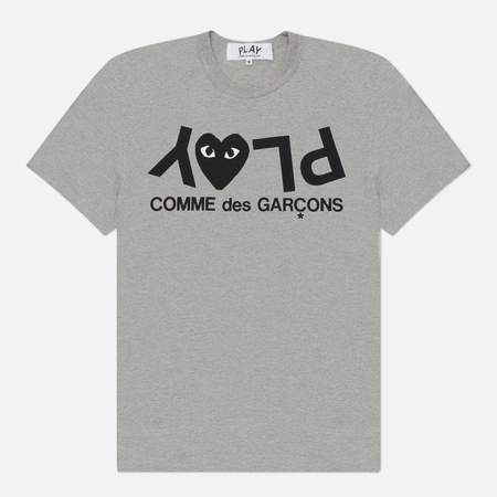 Мужская футболка Comme des Garcons Play Inverted Logo Print, цвет серый, размер XL