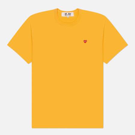 Мужская футболка Comme des Garcons Play Small Red Emblem, цвет жёлтый, размер XL
