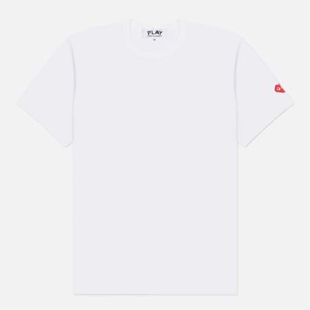 Мужская футболка Comme des Garcons Play x Invader Emblem Sleeve, цвет белый, размер XXL