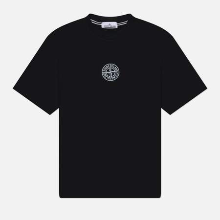 Мужская футболка Stone Island Organic Cotton Jersey Low Infos Print, цвет чёрный, размер M