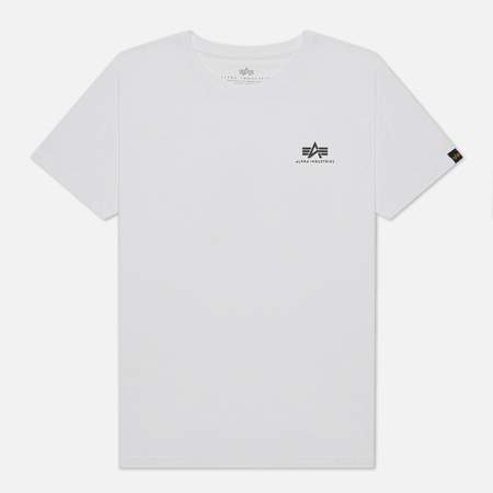 Мужская футболка Alpha Industries Basic Small Logo, цвет белый, размер XXL
