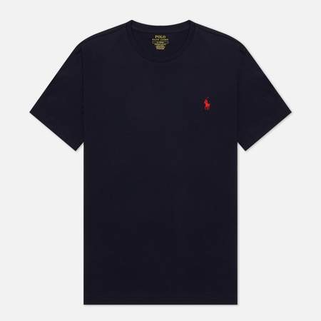 Мужская футболка Polo Ralph Lauren Custom Fit Crew Neck 26/1 Jersey, цвет синий, размер L