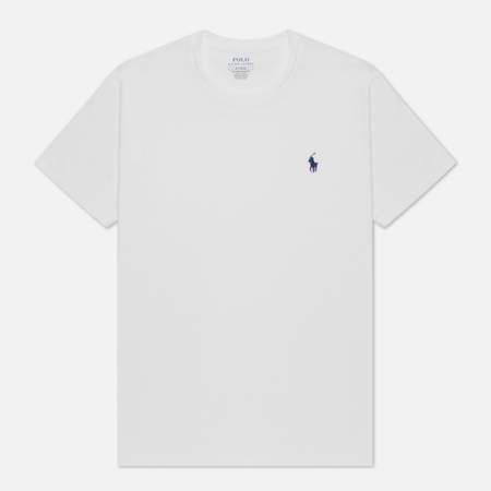 Мужская футболка Polo Ralph Lauren Custom Fit Crew Neck 26/1 Jersey, цвет белый, размер XL