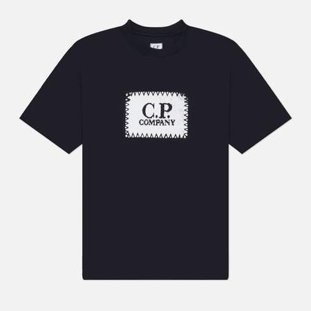 Мужская футболка C.P. Company 30/1 Jersey Logo Label Regular, цвет синий, размер M