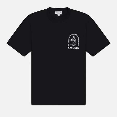 Мужская футболка Lacoste Printed Cotton, цвет чёрный, размер L