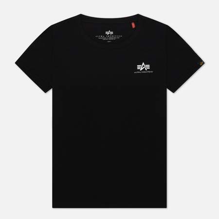 Женская футболка Alpha Industries Basic T Small Logo, цвет чёрный, размер M