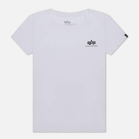 Женская футболка Alpha Industries Basic T Small Logo, цвет белый, размер M
