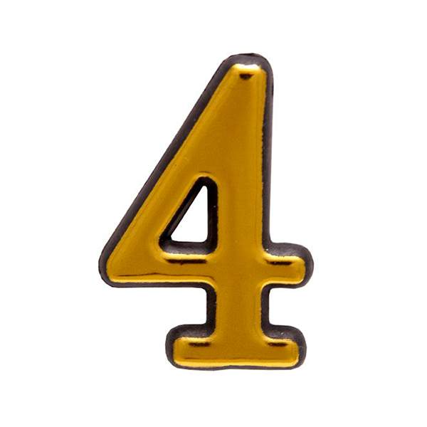 Цифра Аллюр большая №4 золото пластик