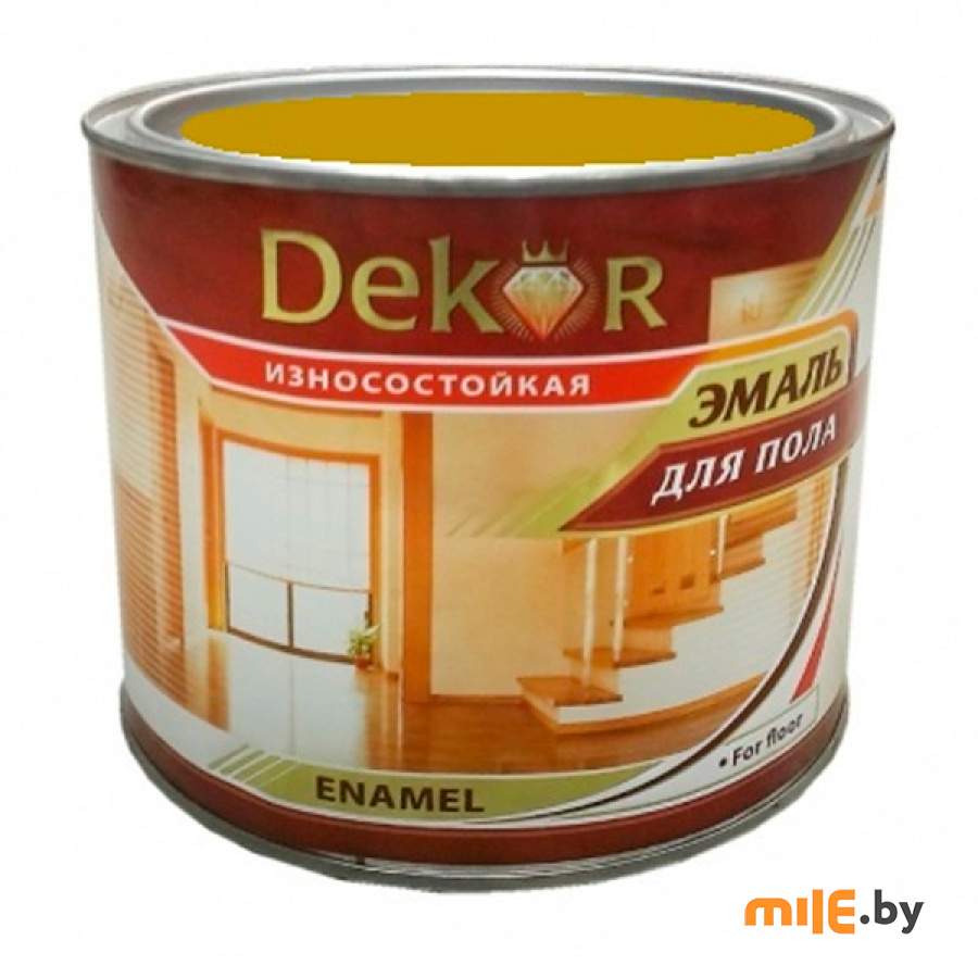Эмаль для пола DEKOR желто-коричневая 1,8кг