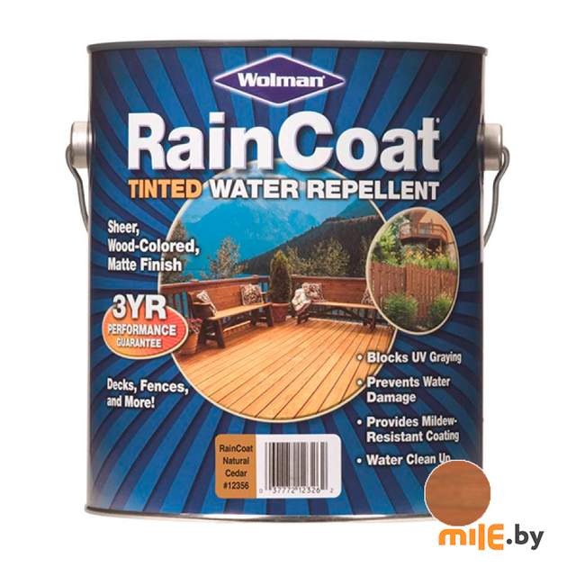 Пропитка для дерева Wolman RainCoat one coat матовая 3,78 л (натуральный орешник)