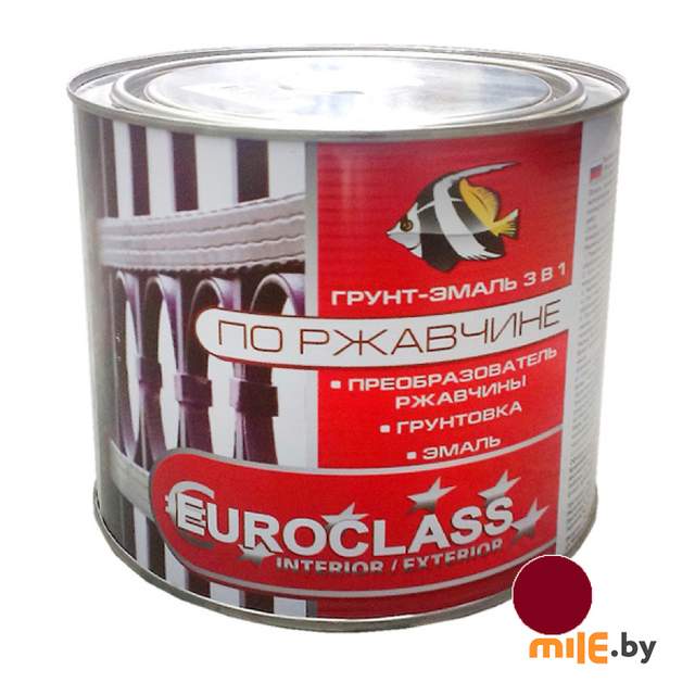 Грунт-эмаль по ржавчине Euroclass красно-коричневая 1,9 кг