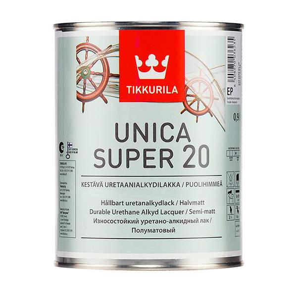 Лак Tikkurila Unica Super 20 полуматовый 0,9 л (прозрачный)