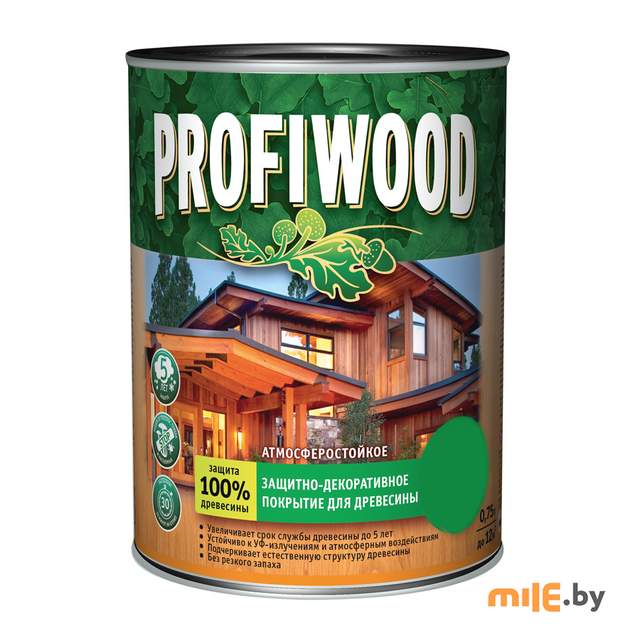 Защитно-декоративное покрытие для древесины Profiwood 0,75 л/0,7 кг (орегон)