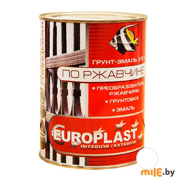 Грунт-эмаль по ржавчине Euroclass белая 0,9 кг