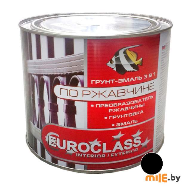 Грунт-эмаль по ржавчине Euroclass черная 1,9 кг