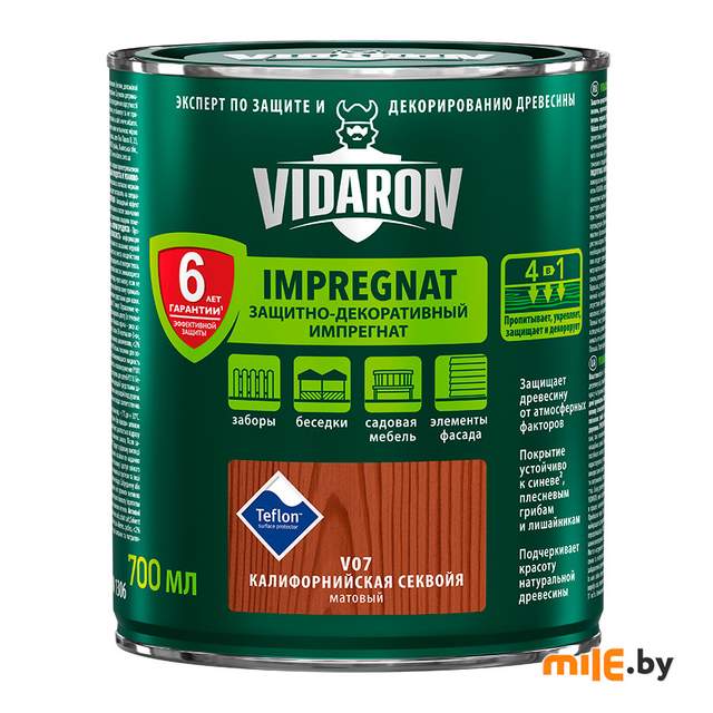 Пропитка для дерева Vidaron Impregnat V07 матовая 0,7 л (калифорнийская секвойя)
