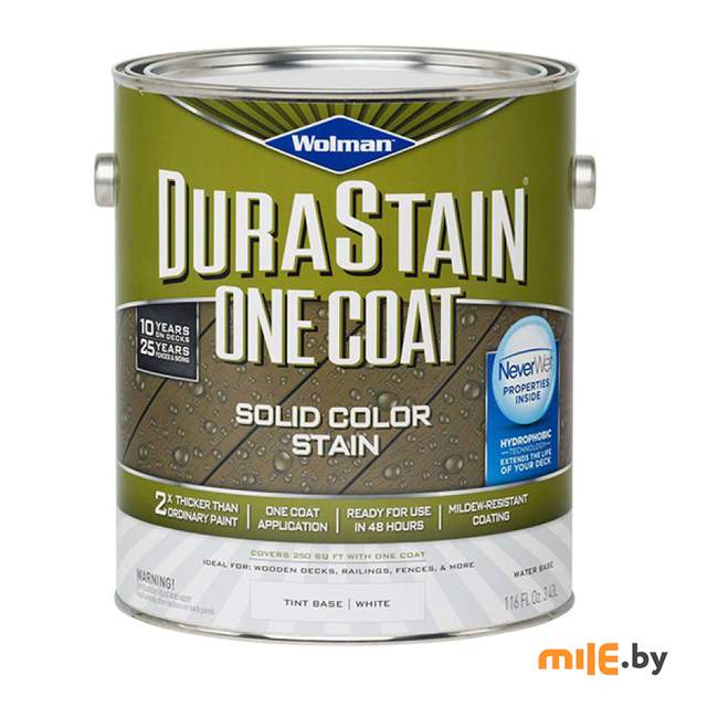 Пропитка для дерева Wolman Dura Stain one coat матовая 3,78 л (белый)