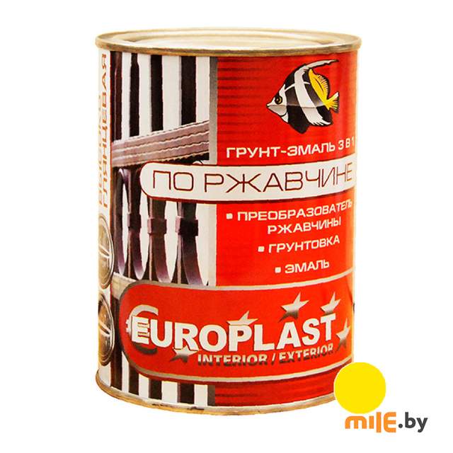 Грунт-эмаль по ржавчине Euroclass желтая 0,9 кг