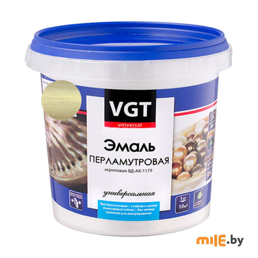 Эмаль VGT ВД-АК-1179 Перламутровая полуглянцевая 1 кг (жемчуг перламутр)