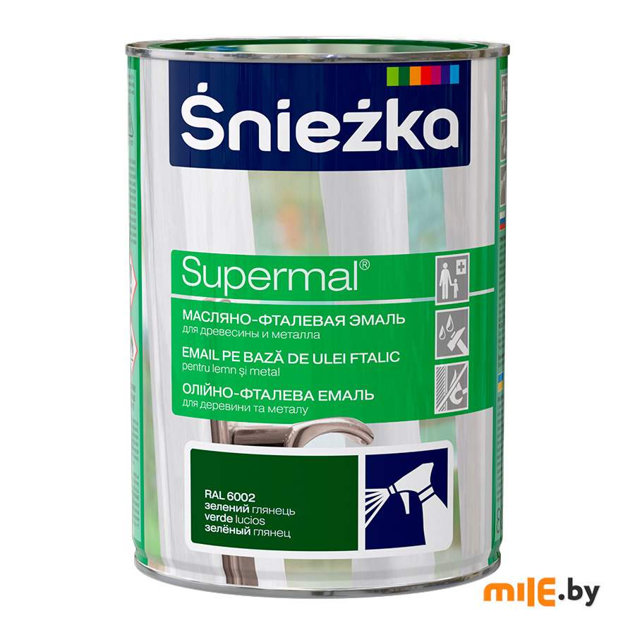 Эмаль Sniezka Supermal глянцевая 0,8 л (зеленый)
