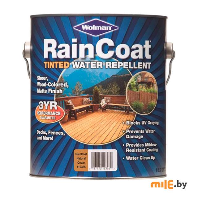 Пропитка для дерева Wolman RainCoat one coat матовая 3,78 л (натуральный кедр)