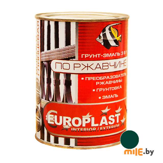 Грунт-эмаль по ржавчине Euroclass темно-зеленая (RAL 6005) 0,9 кг