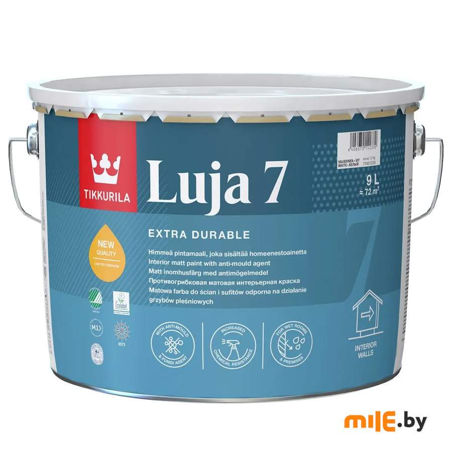 Краска под колеровку акрилатная Tikkurila Luja 7 База бесцветная 9 л