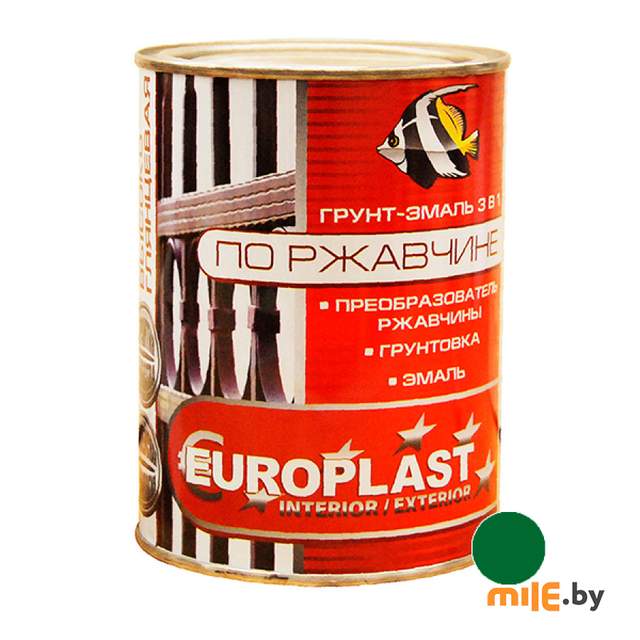 Грунт-эмаль по ржавчине Euroclass зеленая 0,9 кг