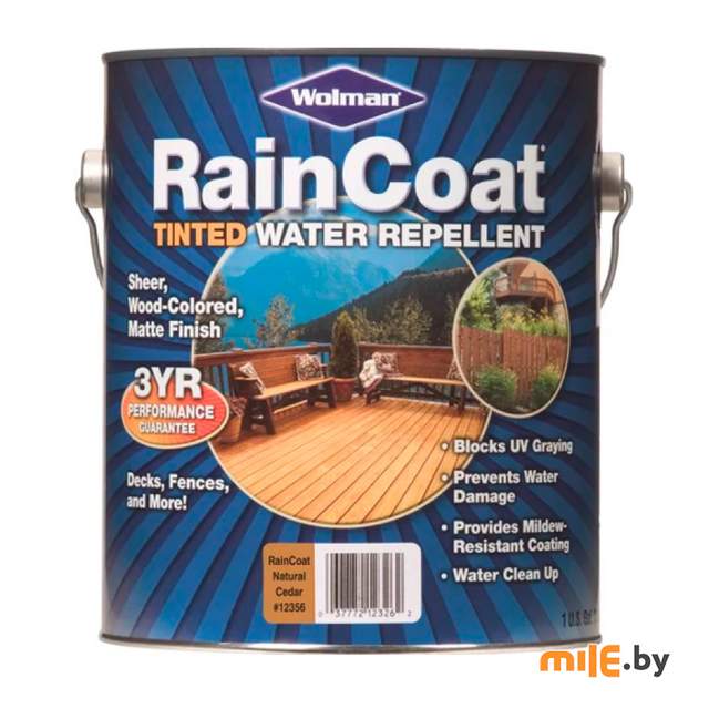 Пропитка для дерева Wolman RainCoat one coat матовая 3,78 л (красное дерево)