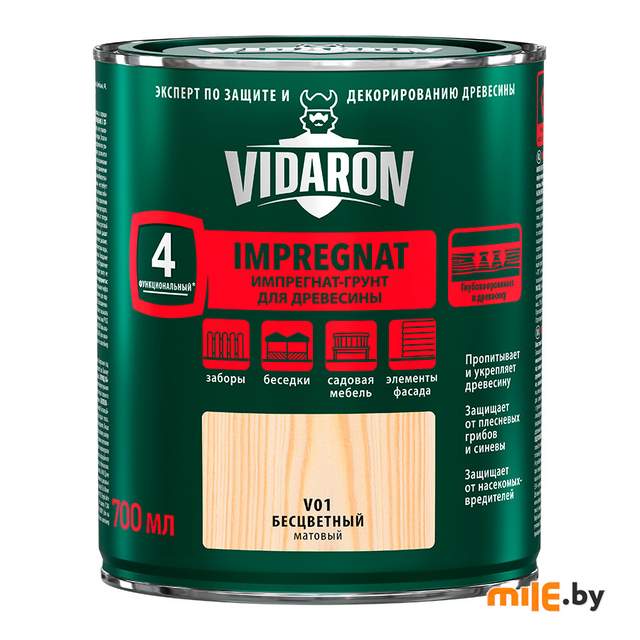 Пропитка для дерева Vidaron Impregnat V01 матовая 0,7 л (прозрачный)