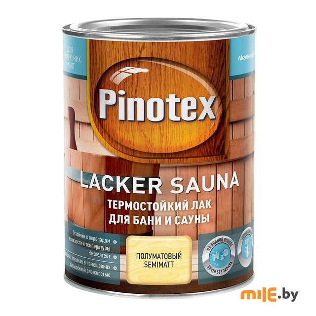 Лак Pinotex Lacker Sauna 20 полуматовый 1 л (прозрачный)