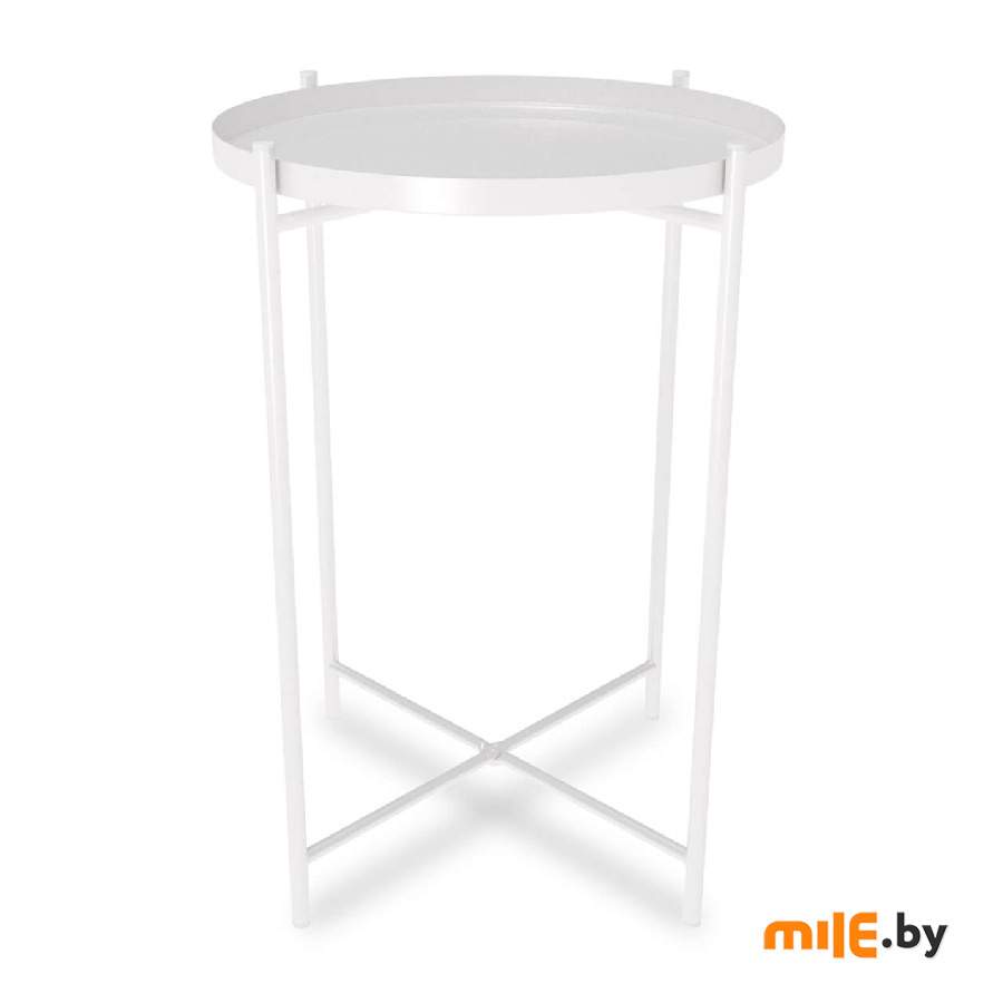 Стол журнальный Sheffilton SHT-CT8 Сж-85 (белый муар) 37,6x37,6x52 см