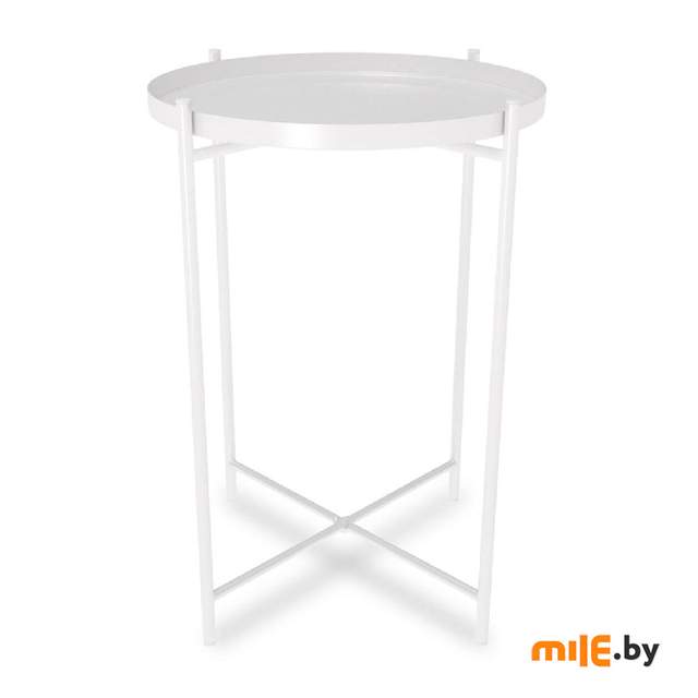Стол журнальный Sheffilton SHT-CT8 Сж-85 (белый муар) 37,6x37,6x52 см