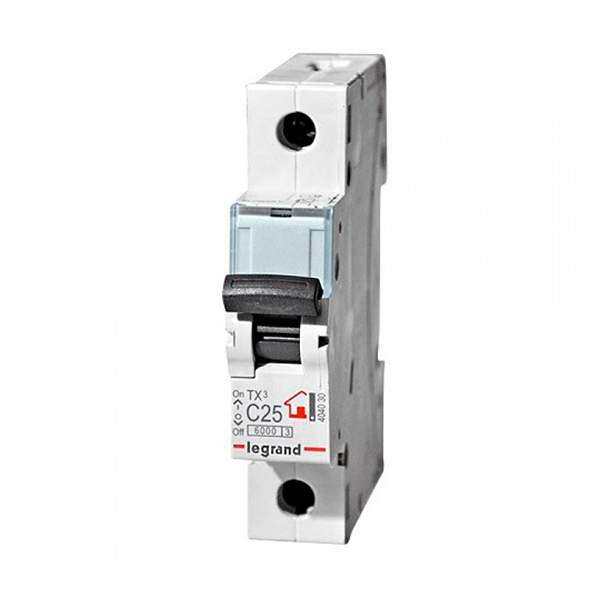 Автоматический выключатель TX3 1P C 25A 6kA 1M Legrand 404030-00.00-00.00-01.01