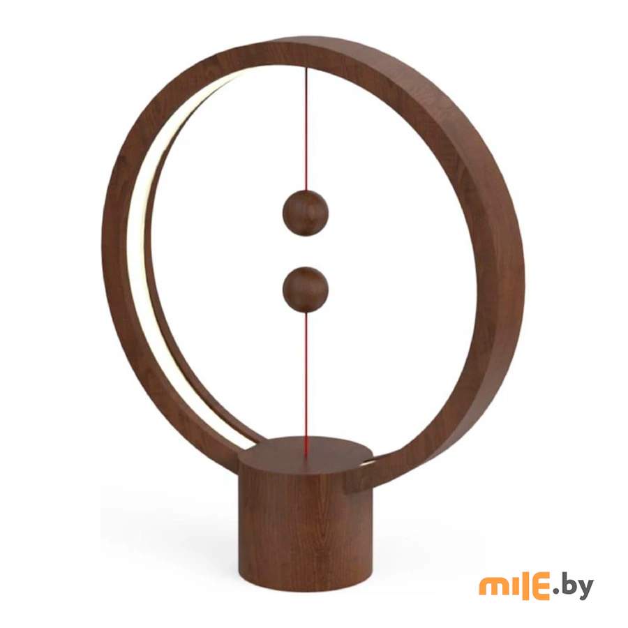 Лампа настольная Allocacoc Heng Balance Lamp Round USB (темное дерево)