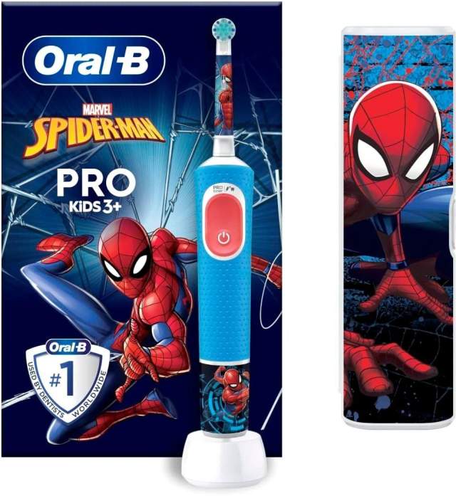 Электрическая зубная щетка Oral-B Vitality Pro Kids D103 Spiderman с футляром