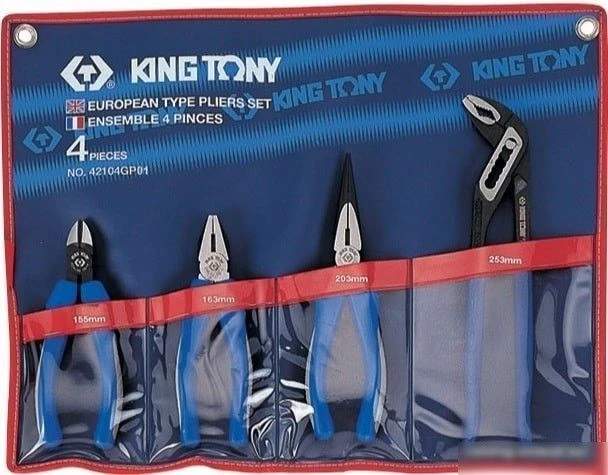 Набор пассатижей King Tony 42104GP01 (4 предмета)