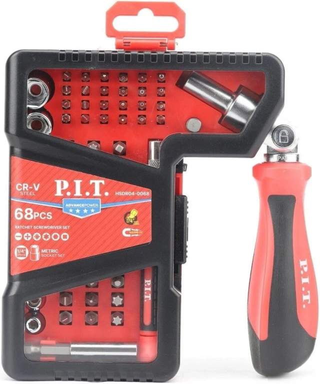 Набор отвертка с битами и головками P.I.T. Advance HSDR04-0068 (68 предметов)