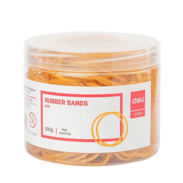 Резинки для денег "Deli", 100 г, диаметр 40 мм, натуральный